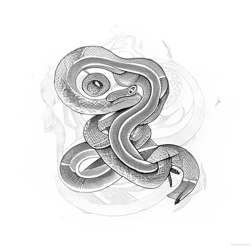 Snake Wrapping Around The Numbers 444
