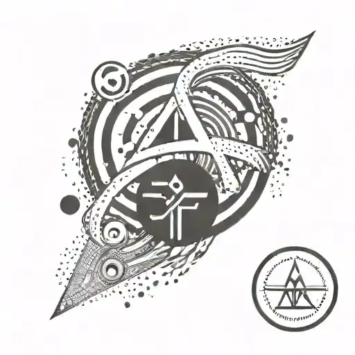 An Abstract Representation Of Enlightenment With A Triathlon Symbol Incorporated Into The Design