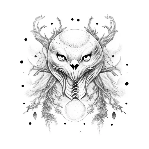 Celestial Creatures In A Moonlit Forest