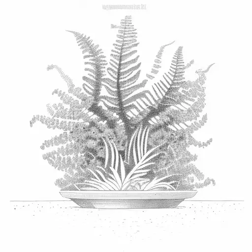 Potted Fern Plant With Thick Frame Glasses On The Pot