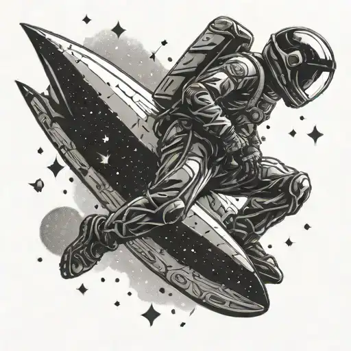 Space Athlete Racing Through The Stars