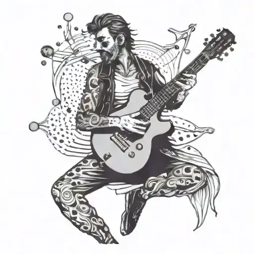 A Musician Battling Death With A Guitar As A Weapon