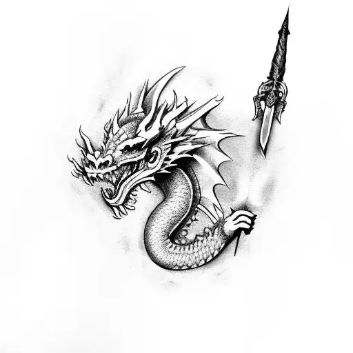 Dragon Whith Sword