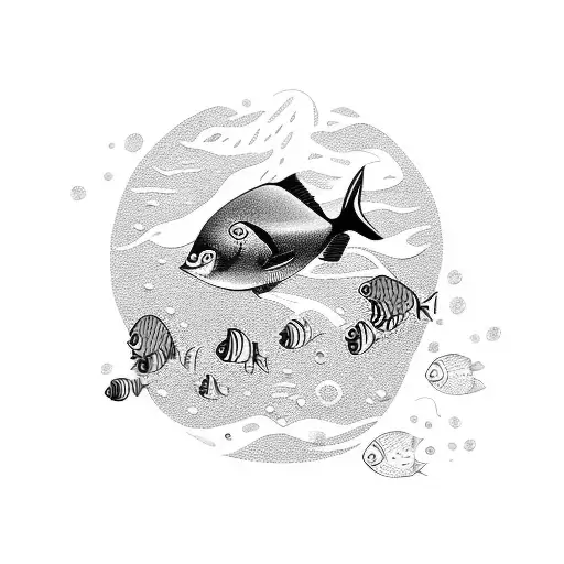 A Diver Swimming With A School Of Colorful Fish