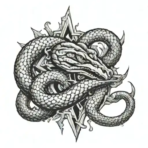 Snake And Lightning Dollar On Brush