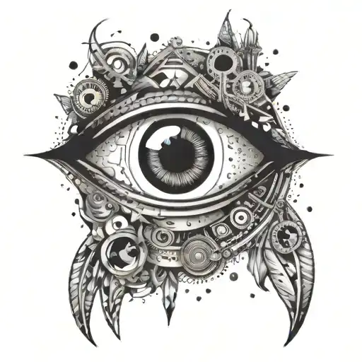 An Abstract Design Of An Eye Made Up Of Various Travel Symbols