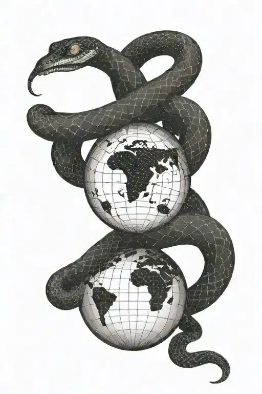 A Constellation Of Stars Forming The Shape Of A Snake Coiled Around A Globe