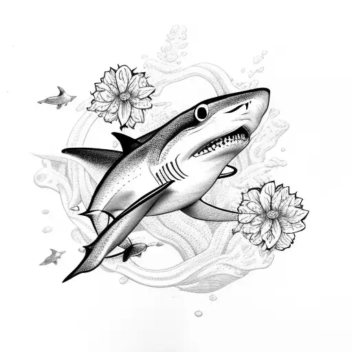Small Shark With Water Flowers