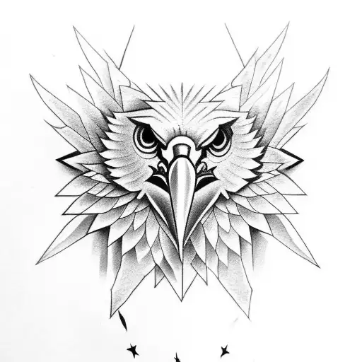 An Albanian Eagle Tattoo With The Year 2005 Written