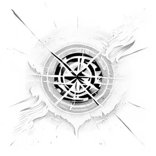 Black Flag Inside Of A Circle