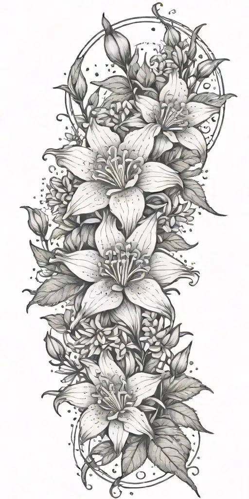 Columbine And Aster Flowers