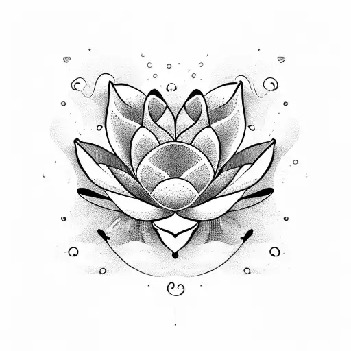 A Delicate Lotus Flower Blooming Amidst A Sea Of Swirling Waves