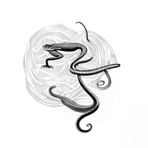 Snake Behind Jungle Trees