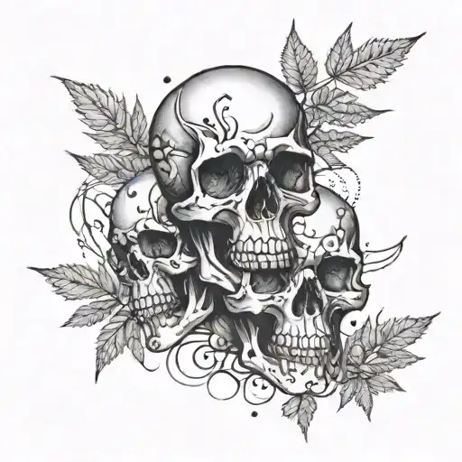 Weed Skulls And Music Notes