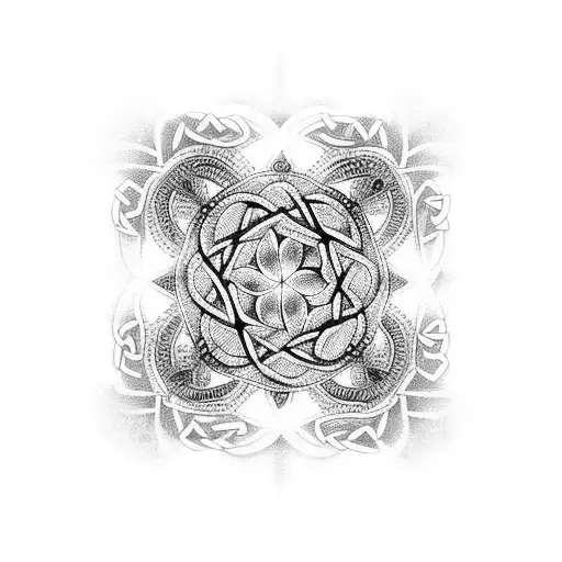A Dotwork Mandala Inspired By Celtic Spiral Motifs