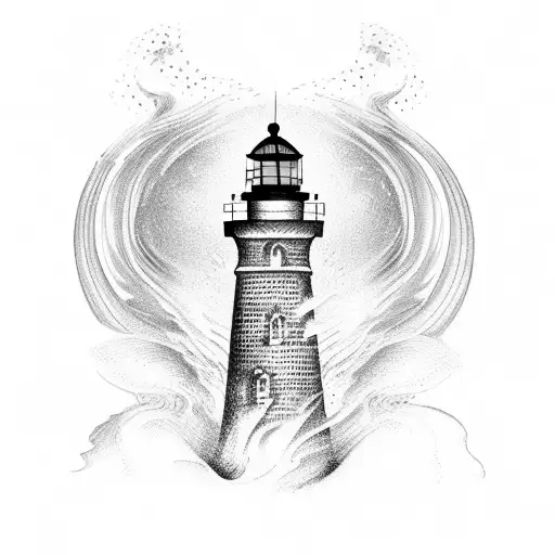 Lighthouse With Swirling Water
