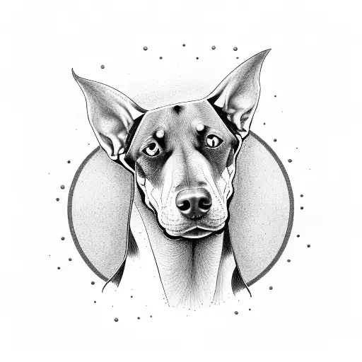 Doberman Dog In A Celestial Theme