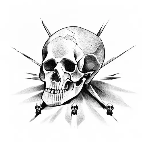 Three Crucifixes On A Hill That Looks Like A Skull