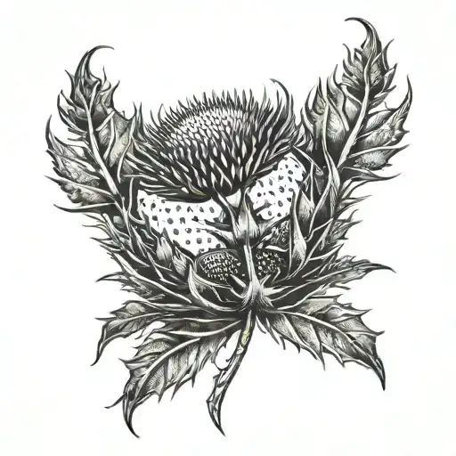 A Scottish Thistle With A Football Motif
