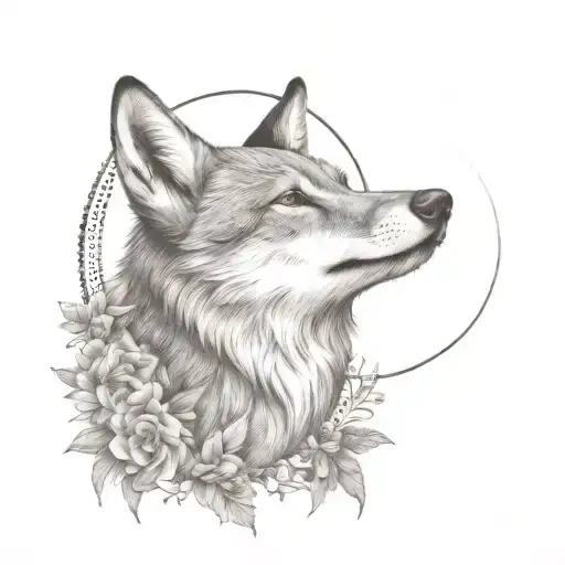 Eidelweiss Moon And Seated Coyote