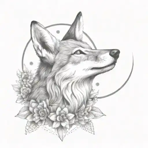 Eidelweiss Moon And Seated Coyote