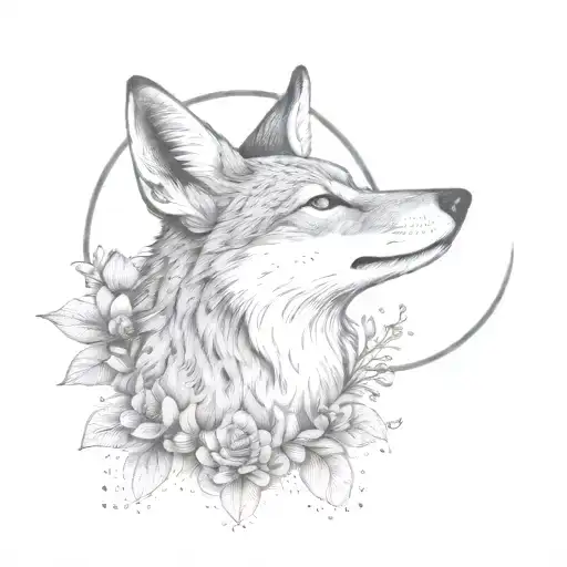 Eidelweiss Moon And Seated Coyote