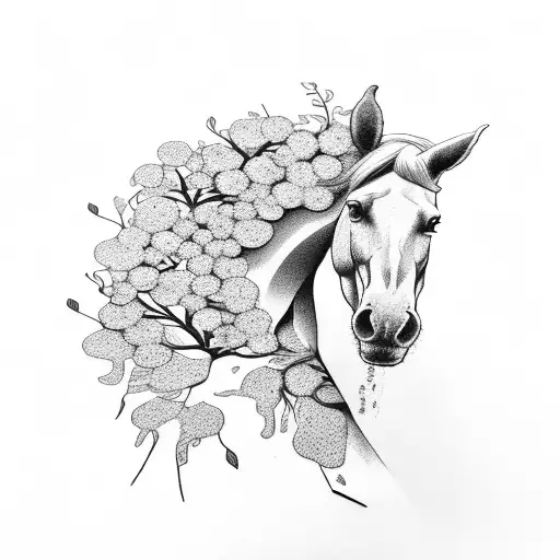 Horse With Rowan Tree