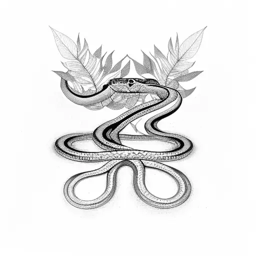 Snake Behind Foliage Looking At You