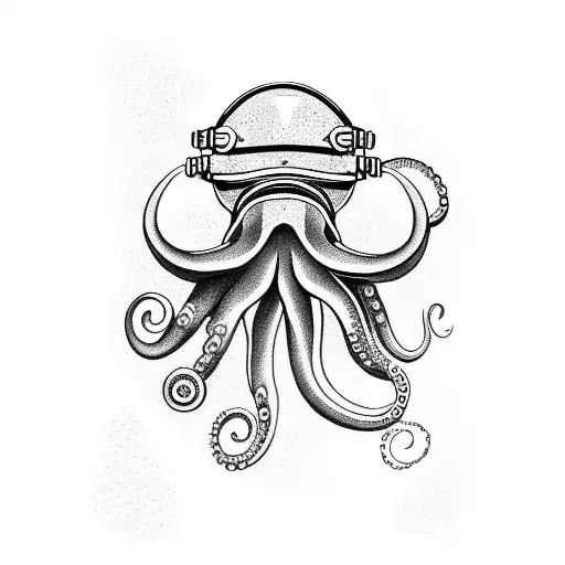 Octopus Embracing Diving Helmet