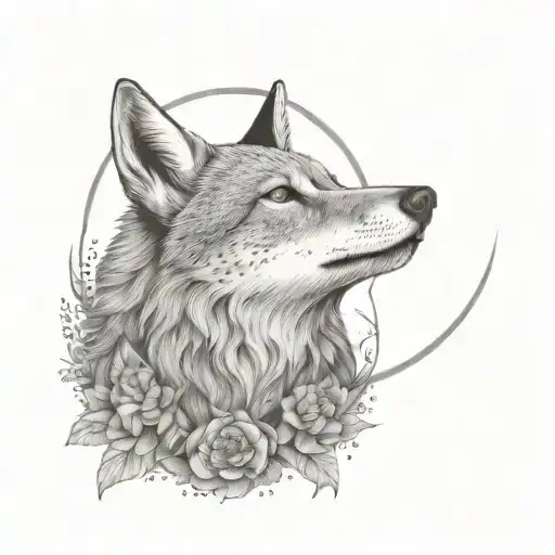 Eidelweiss Moon And Seated Coyote