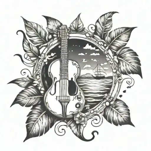 Create A Tattoo Design Inspired By The Virgin Islands Incorporating Music Elements