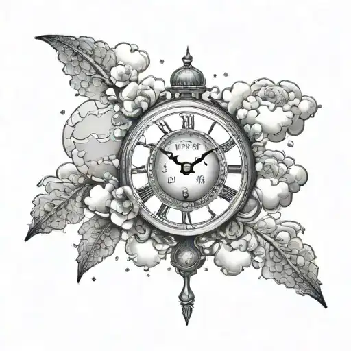 Create A Tattoo Featuring A Cloud-shaped Clock Inspired By The 2008 Acura Tl