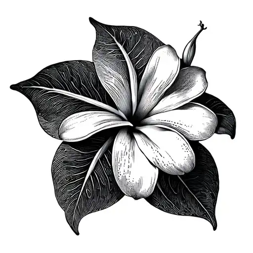 Frangipani Flower Abstract Fineline