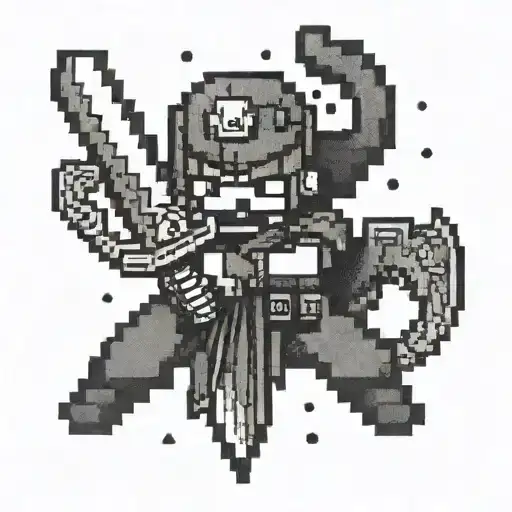 Create A Pixelated Video Game Character Wielding A Dagger
