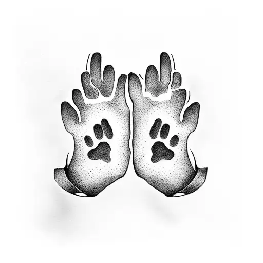 Two Dog Paws With Names Underneath Zeeke And Bella
