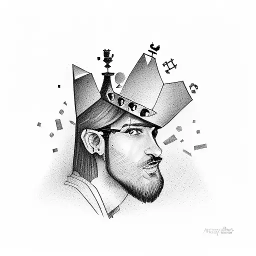 A Chess Farmer Looking In The Mirror And Seeing The King In His Reflection