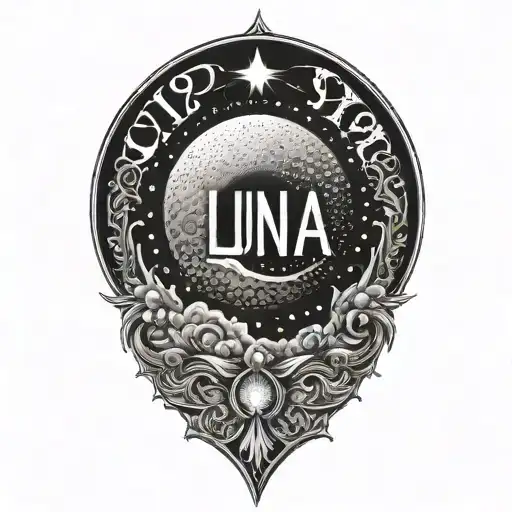 Luna Name Tattoo Design Incorporating Elements