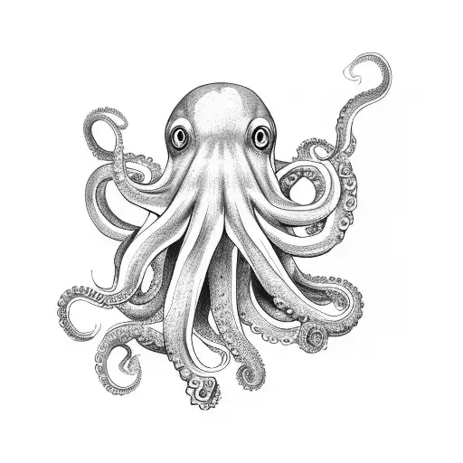 An Octopus Wrapping Its Tentacles Around An Astronaut In A Protective Embrace