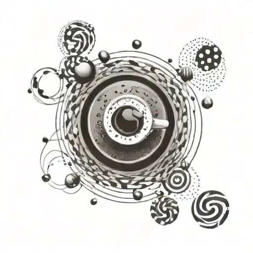 An Abstract Design Combining Orbital Mechanics Equations With Coffee Bean Patterns