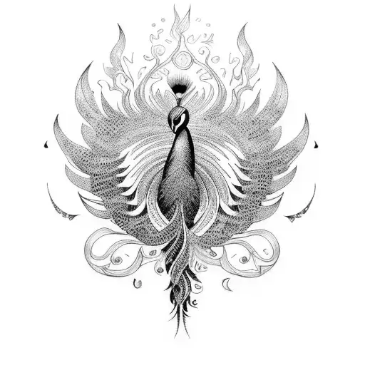 Peacock Morphing Into Phoenix