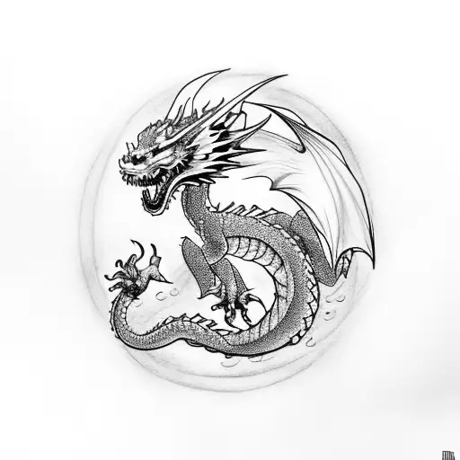 Dragon Bitting Its Own Tail In A Cricle