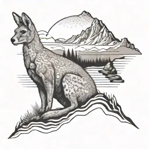 Mountain With A Kangaroo Laying Down