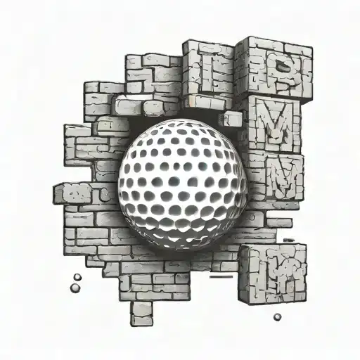 A Golf Ball Breaking Through A Brick Wall With The Letters 'I 8 M' Engraved On The Bricks