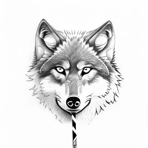 Wolf Smoking A Tabacco Pipe