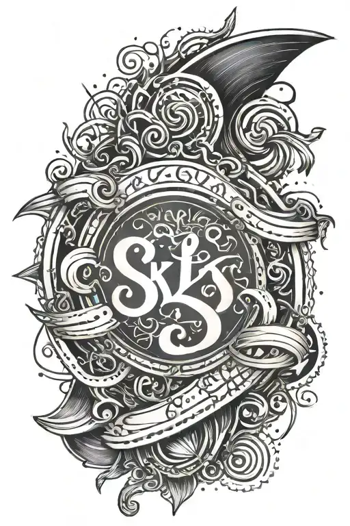 Create A Tattoo Featuring Lettring Sk8 In A Dark Sigilism