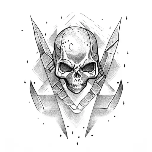 Skeleton Guard Holding Lightning Bolt