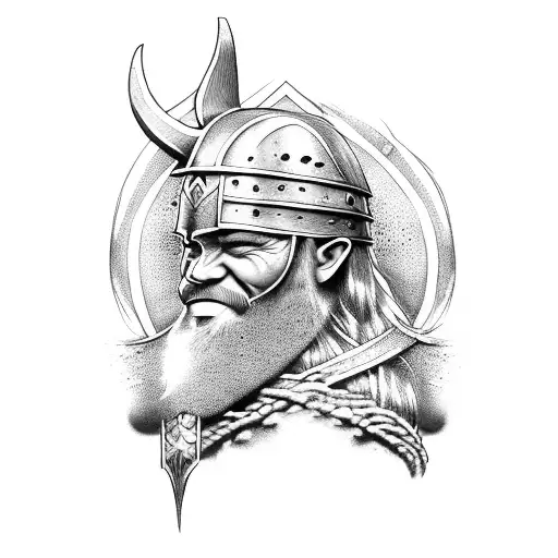 Viking Warrior On Valhalla Staircase