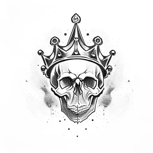 Skull With Crown Dripping Gold