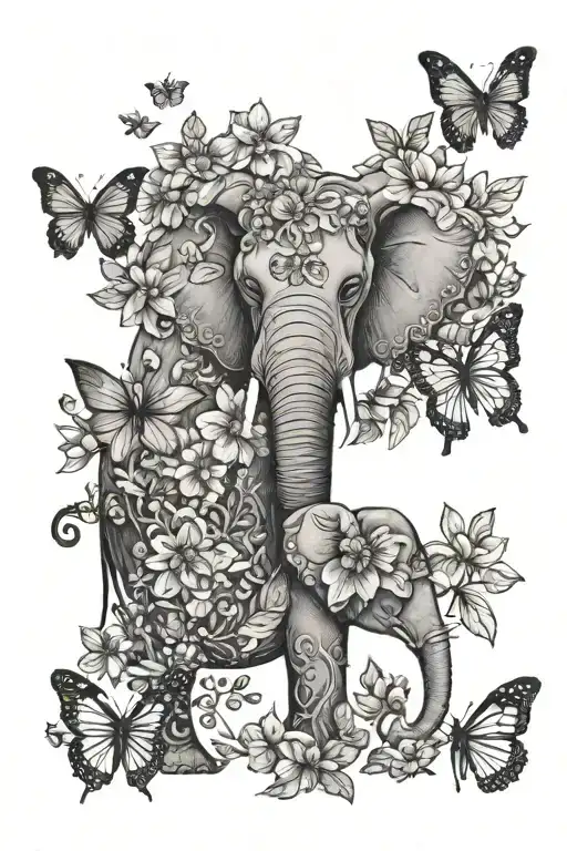 Butterflies Flowers Sun Leafs Elephant