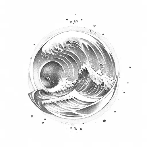 Ocean Wave With Abstract Shapes